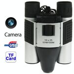 10 × 25 mm 5 in 1 (fotocamera binoculare + videocamera + fotocamera digitale + videocamera per PC + lettore di schede TF) Binocolo per fotocamera digitale, campo visivo: 101 m / 1000 m, dimensioni: 135 × 100 × 24 mm