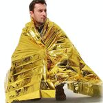 Coperta di emergenza impermeabile antivento leggera e compatta alluminizzata Coperta di sopravvivenza per esterno 140 x 210 cm