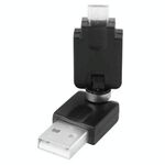 Adattatore girevole da USB 2.0 AM a Micro USB a 360 gradi per Galaxy S IV / i9500 / S III / i9300 / Note II / N7100 / i9220 / i9100 / i9082 / Nokia / LG / BlackBerry / HTC One X / Amazon Kindle / Sony Xperia ecc. ( Nero)