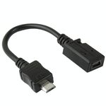 Cavo adattatore da mini USB femmina a micro USB maschio, lunghezza: 13 cm (nero)