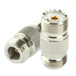Adattatore coassiale RF N femmina a femmina UHF (argento)