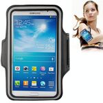 Custodia da braccio sportiva in PU con foro per auricolari per Galaxy Mega 6.3 / i9200, telefoni sotto 6,3 pollici (nero)