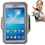 Custodia da braccio sportiva in PU con foro per auricolari per Galaxy Mega 6.3 / i9200, telefoni inferiori a 6,3 pollici (grigio)