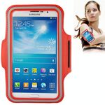 Custodia da braccio sportiva in PU con foro per auricolari per Galaxy Mega 6.3 / i9200, telefoni inferiori a 6,3 pollici (rosso)