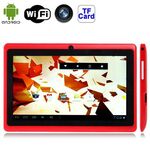Tablet PC da 7,0 pollici, 512 MB + 4 GB, Android 4.2.2, rotazione menu a 360 gradi, Allwinner A33 Quad-core, Bluetooth, WiFi (rosso)