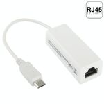 Adattatore Ethernet micro USB 2.0 per tablet PC / Android TV, lunghezza: 20 cm (bianco)