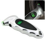 Manometro digitale per pneumatici con display LCD da 1/4 di pollice con luce a LED, intervallo di pressione: 0-100PSI (argento)