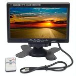 Monitor universale per auto da 7,0 pollici / Monitor per telecamere di sorveglianza con supporto angolare regolabile e telecomando, supporto HDMI / VGA