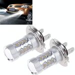 2 PCS H7 800 Lumen 80W 16-3535-LED 6000K Luce bianca per auto LED Fendinebbia, DC 12-24V