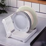 Portapiatti pieghevole per scolapiatti (bianco)