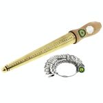 Manico in legno Metallo Rame Anello Sizer Mandrino Dimensionamento Bastone, formato HK: 1-33