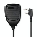 Microfono con altoparlante a clip per walkie-talkie, auricolare da 3,5 mm + 2,5 mm + presa per microfono (nero)