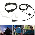 Auricolare con ricetrasmettitore per controllo della gola per walkie-talkie, spina da 3,5 mm + 2,5 mm (nero)