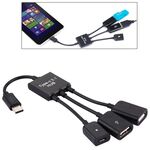 Cavo HUB di ricarica OTG da 17,8 cm a 3 porte USB-C / Type-C 3.1, Per Galaxy S8 e S8 + / LG G6 / Huawei P10 e P10 Plus / Xiaomi Mi 6 e Max 2 e altri smartphone (nero)