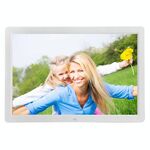 LED da 17 pollici HD 1080P Multi-Media Digital Photo fotogramma fotogramma con supporto e musica e lettore cinematografico, supporto USB / SD / MS / MMC Ingresso scheda (bianco)
