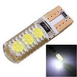10 PCS T10 3W 300LM Silicone 6 LED SMD 5050 Lampada per luci di ingombro per auto, DC 12V