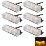 6W 450LM 6 x 3 LED Luce gialla 577nm Lampada di segnalazione lampeggiante stroboscopica per auto, CC 12V