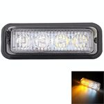 12W 720LM 6500K 577-597nm 4 LED Bianco + Giallo Lampada di segnalazione lampeggiante per auto cablata, DC12-24V, Lunghezza cavo: 95 cm