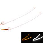2 PCS 3W 180LM 6500K 597-577nm Luce di marcia diurna con tubo LED cablato bianco + giallo Lampada di sterzo DRL, DC12V, Lunghezza lampada: 30 cm