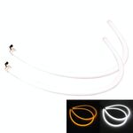 2 PCS 6W 360LM 6500K 597-577nm Luce di marcia diurna con tubo LED cablato bianco + giallo Lampada di sterzo DRL, DC12V, Lunghezza lampada: 60 cm