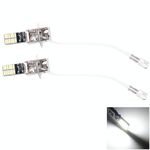 2 PCS H3 4.8W 720LM 6500K Luce bianca 24 LED SMD 4014 Lampada per luci di ingombro per auto Canbus senza errori, DC 12V