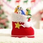 Bassa di stivale per calze per calze per la decorazione natalizia di Babbo Natale, dimensioni: 9 cm x 10 cm x 5 cm