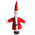 Tavolo da pranzo natalizio santa decorazione stoffa peluche bottiglie di vino champagne set