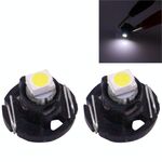 2 PCS T4.2 Luce bianca 0.1W 5LM 1 LED SMD 3528 LED Lampadina per strumenti Luce cruscotto per veicoli, DC 12V