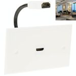 Pannello per piastra a parete con cavo HDMI femmina a femmina HDMI, lunghezza cavo: 18,5 cm