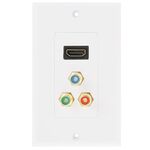 Spina femmina HDMI + 3 spine femmina RCA Pannello piastra a parete