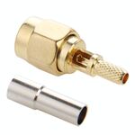 Adattatore connettore maschio diritto SMA a crimpare placcato oro 10 PC per cavo RG174 / RG188 / RG316 / LMR100