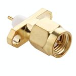 Adattatore per connettore a saldare dielettrico corto da pannello a 2 fori SMA placcato oro da 10 pezzi