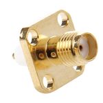 Adattatore connettore a saldare dielettrico esteso per montaggio a pannello a 4 fori SMA femmina placcato oro da 10 pezzi