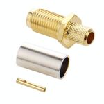 Adattatore connettore RF a crimpare femmina RP-SMA placcato oro 10 PC per cavo RG58 / RG400 / RG142 / LMR195