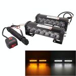 2 PCS 6 pollici 6 LED 2 x 18W Spia lampeggiante per auto Giallo Cambia luce di emergenza impermeabile bianca, DC 12V