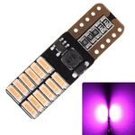 2 PCS T10 4.8W 720LM Pink Light 24 SMD 4014 LED Canbus senza errori Lampada per luci di sicurezza per auto, DC 12V