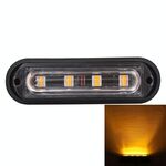 12W 720LM Luce gialla a 4 LED 18 modelli di lampeggiamento Lampada spia di emergenza stroboscopica per auto, CC 12V