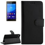 Custodia in pelle a vibrazione orizzontale con struttura Crazy Horse con supporto e slot per schede e portafoglio e cornice per foto per Sony Xperia M5 / E5603 / E5606 / E5653 / E5633 / E5643 / E5663 (nero)
