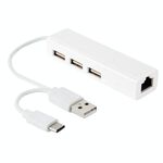 USB-C / Type-C da 3.1 a 3 porte USB HUB + adattatore Ethernert, Per Galaxy S8 e S8 + / LG G6 / Huawei P10 e P10 Plus / Xiaomi Mi6 e Max 2 e altri smartphone