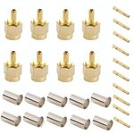 10 PCS Adattatore per connettore RF a crimpare maschio RP-SMA placcato oro