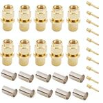 10 PZ LMR300 5D-FB Placcato Oro RP-SMA Spina Maschio Pin Crimp Adattatore Connettore RF