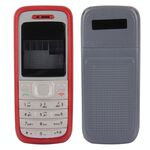 Coperchio completo dell'alloggiamento (coperchio anteriore + cornice centrale + coperchio posteriore batteria) per Nokia 1200/1208/1209 (rosso)