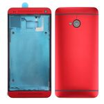 Coperchio dell'alloggiamento completo (piastra cornice cornice LCD alloggiamento anteriore + coperchio posteriore) per HTC One M7 / 801e (rosso)