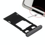 Vassoio scheda SIM + Vassoio scheda micro SD / SIM + Porta slot per scheda Tappo antipolvere per Sony Xperia X (versione doppia SIM) (Nero grafite)