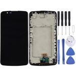 Schermo LCD TFT per digitalizzatore LG K10 Assemblaggio completo con cornice (nero)