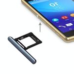 Vassoio scheda micro SD / SIM + porta slot per scheda presa antipolvere per Sony Xperia XZ Premium (versione doppia SIM) (nero)