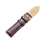 CAGARNY Cinturino per orologi alla moda semplice Cinturino in pelle con fibbia argento, larghezza: 22 mm (marrone)