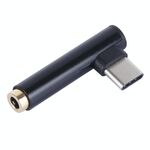 Adattatore jack per cuffie audio stereo di tipo L da maschio di tipo C a femmina da 3,5 mm (nero)