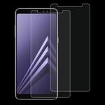 2 PCS per Galaxy A8 (2018) 0.26mm 9H Durezza superficiale 2.5D Protezione per schermo in vetro temperato con bordo curvo
