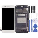 Schermo LCD TFT per LG K8 2017 US215 M210 M200N con digitalizzatore Assemblaggio completo con cornice (argento)